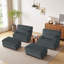 Chaise longue moderne avec repose-pieds mobile et coussin (ensemble de 2)-115747913