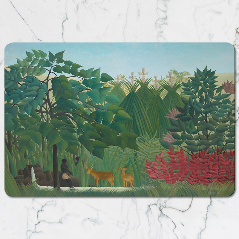 Jungle Garden Placemat Coaster Set With Lush Plant Foliage Design