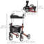 Folding Rollator Walker with Large Seat, Backrest, Baf, Black-106924623