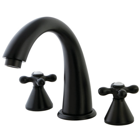 Robinet de baignoire romaine à 3 poignées et 3 poignées à fixation sur le comptoir Kingston Brass Naples, Bronze huilé