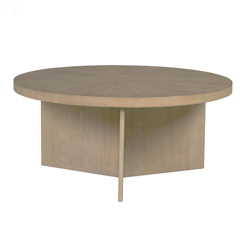 Round Coffee Table with corss base, Natural