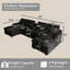 Canapé modulaire surdimensionné en U 133 po en chenille avec porte-gobelets avec console de rangement et USB 133 po-106110534