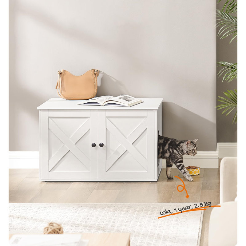 Engineered Wood Litter Box Enclosure, White