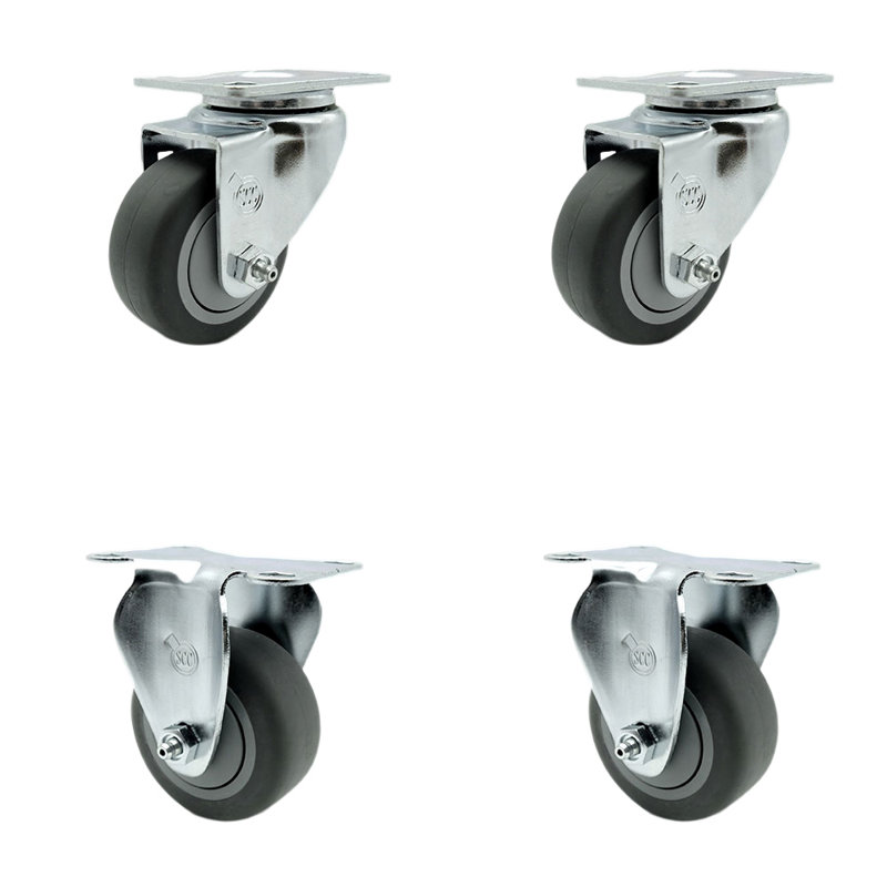4 Piece Thermoplastic Rubber Caster Set