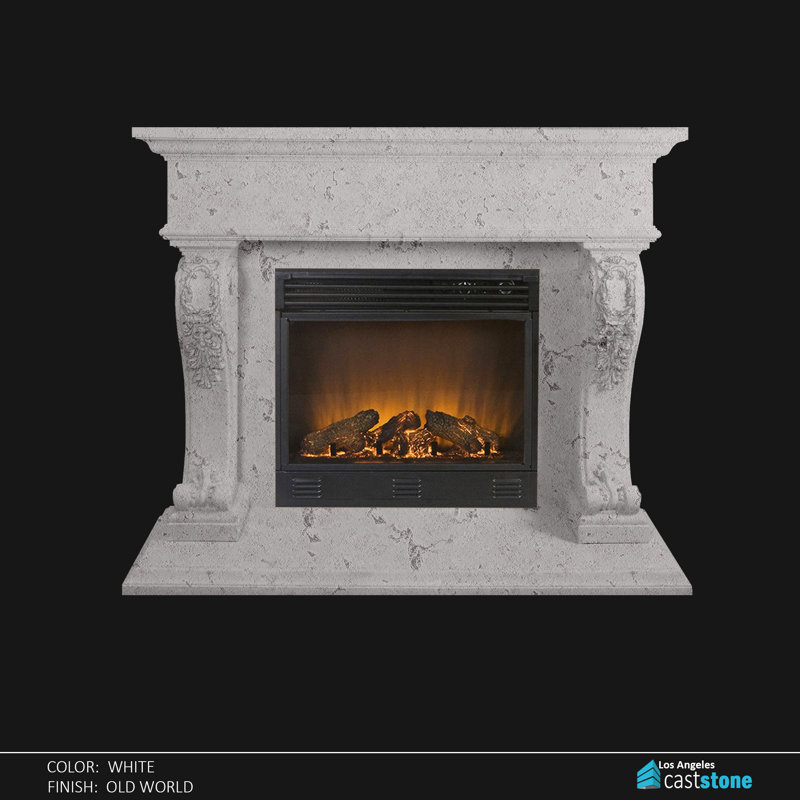 Perra Fireplace Surround, White Old World