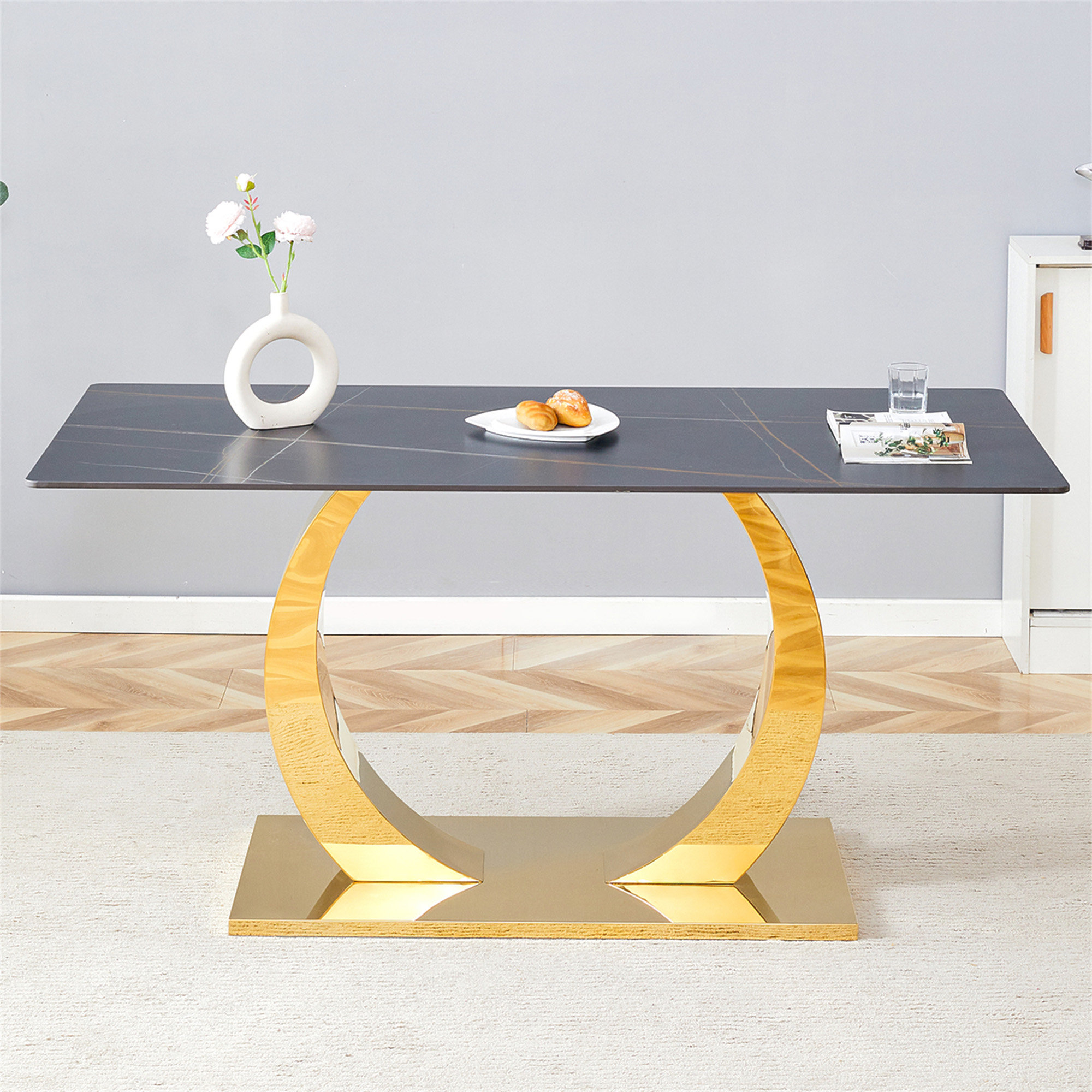 Everly Quinn 63 X 31.5 X 30-Inch Sintered Stone Dining Table - A ...