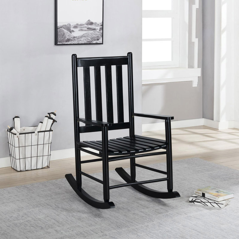Chaise berçante à dossier, chaise berçante moderne et confortable, Noir, noir, noir, noir