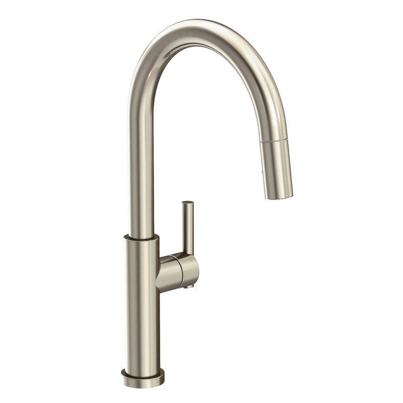 East Linear Pull Down Single Handle Kitchen Faucet, Antique Nickel