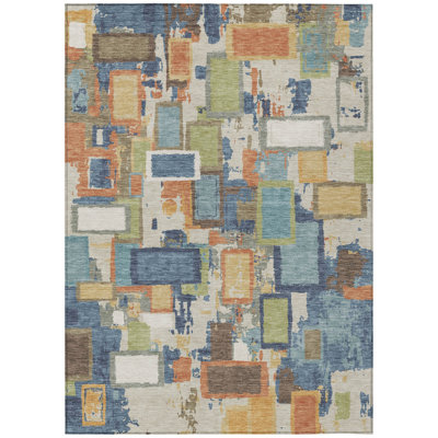 Machine Washable Indoor/Outdoor Gursevak ACN2246 Geometric Rug