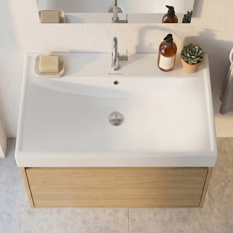 Dessus de meuble-lavabo simple 18,31 Carre avec trous de robinet