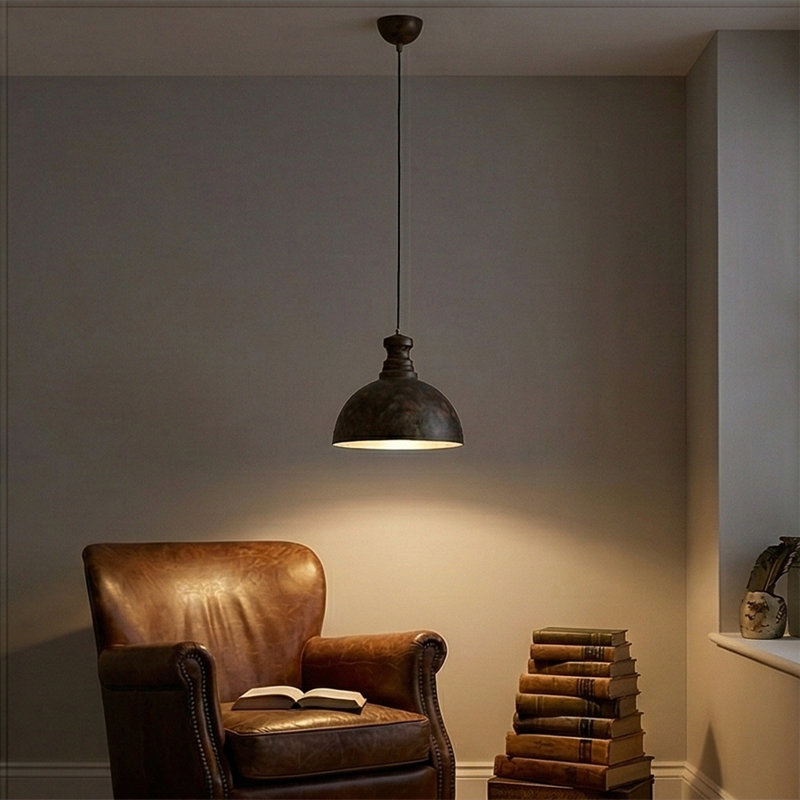 Rustic Industrial 1-Light Dome Pendant
