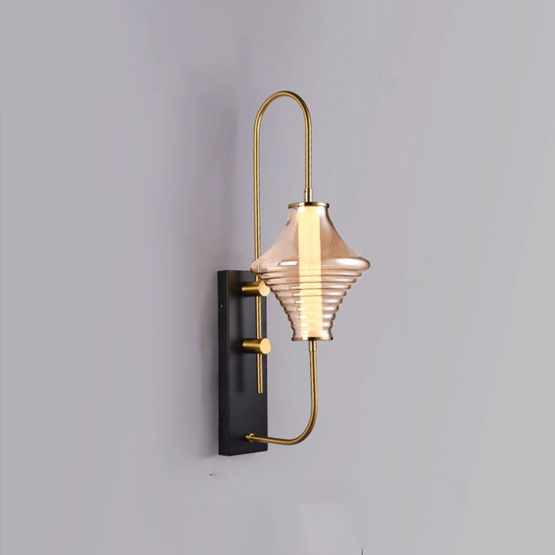 Amber Ribber Glass Wall Lamp