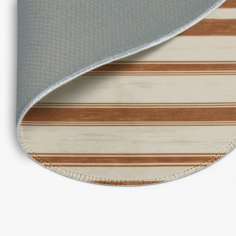 Tapis intérieur / extérieur beige HorizontalStripes, Rond 5 pi