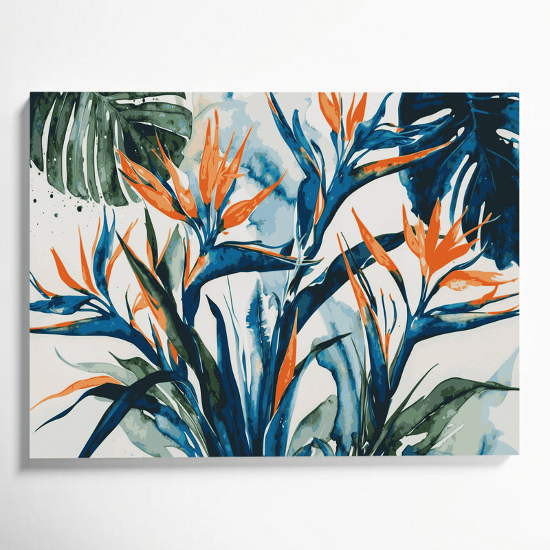 Art mural sur toile Botanical Bird of Paradise, H 20 po x l 24 po