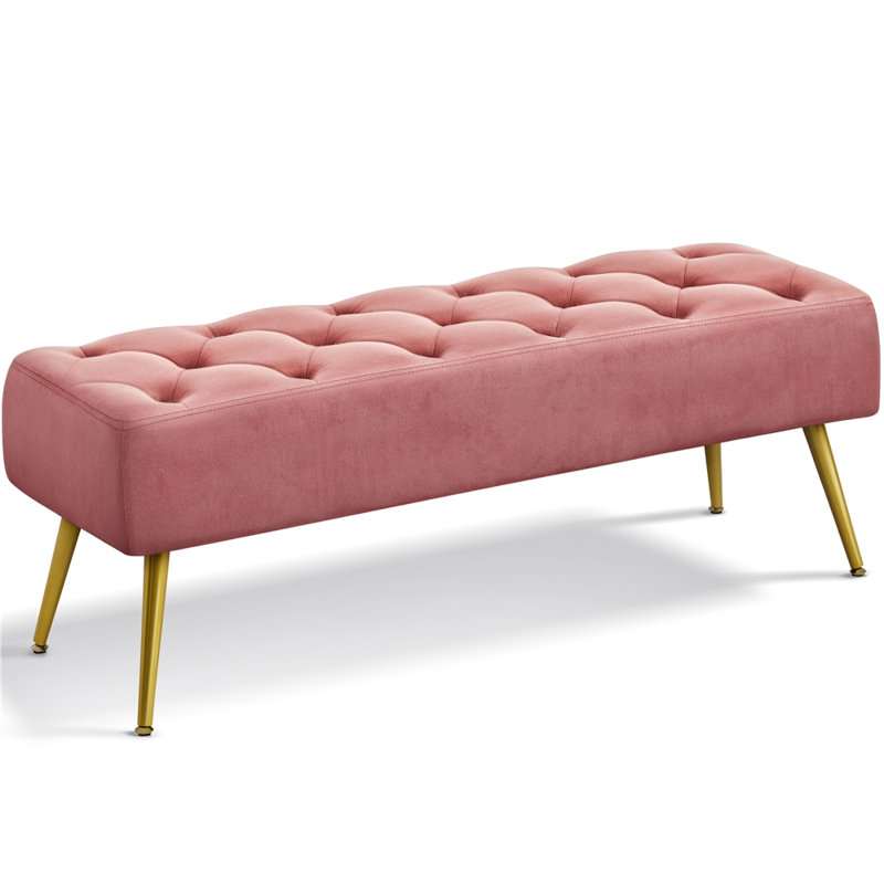 Italee Modern Upholstered Bedroom Bench, Pink