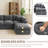 4 - Piece Slipcovered Corduroy Sectional Sofa Sleeper Couch-1311806197