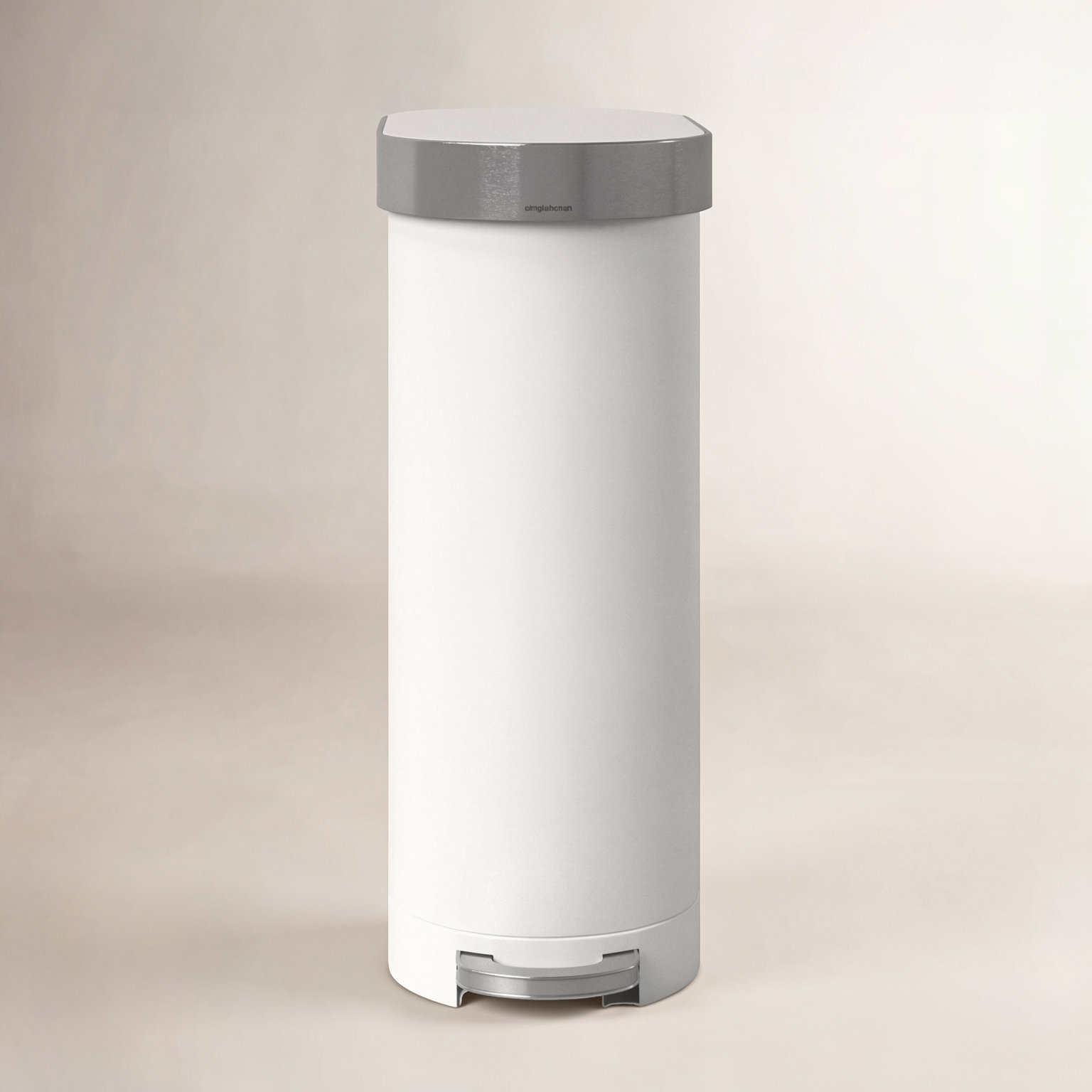simplehuman 12gal Slim Hands-Free Step Can, White