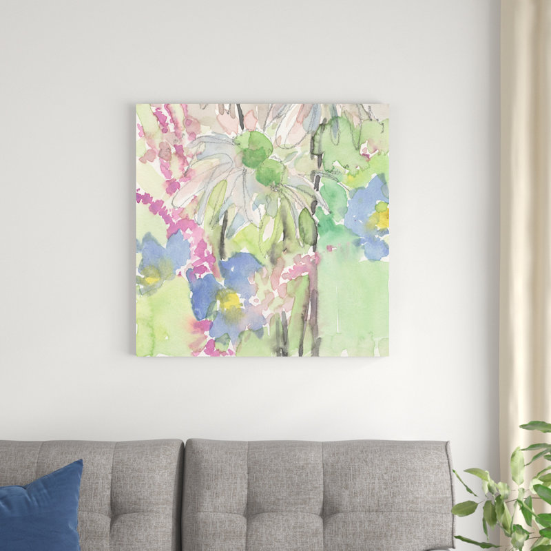 Watercolor Floral Accent I - peinture sur toile tendue, H 30 po x l 30 po x P 1,25 po