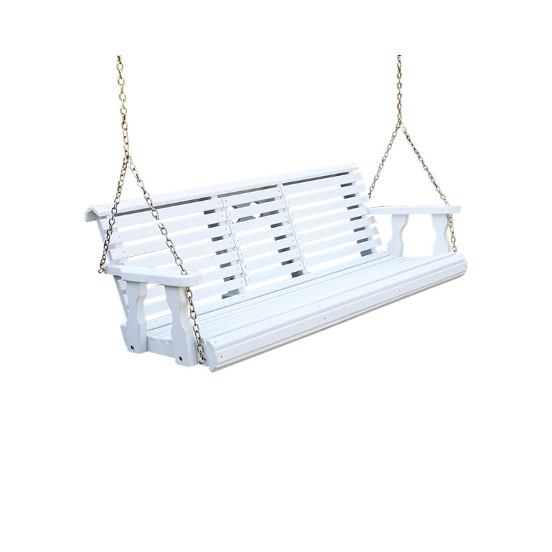 SainCroix Amish Rollback Console Treated Porch Swing, Semi-Solid White Stain