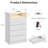 4 Drawer Double Dresser with Power Outlet Accent Chests of Drawers with LED Light Modern White Storage Dresser with Charging Station