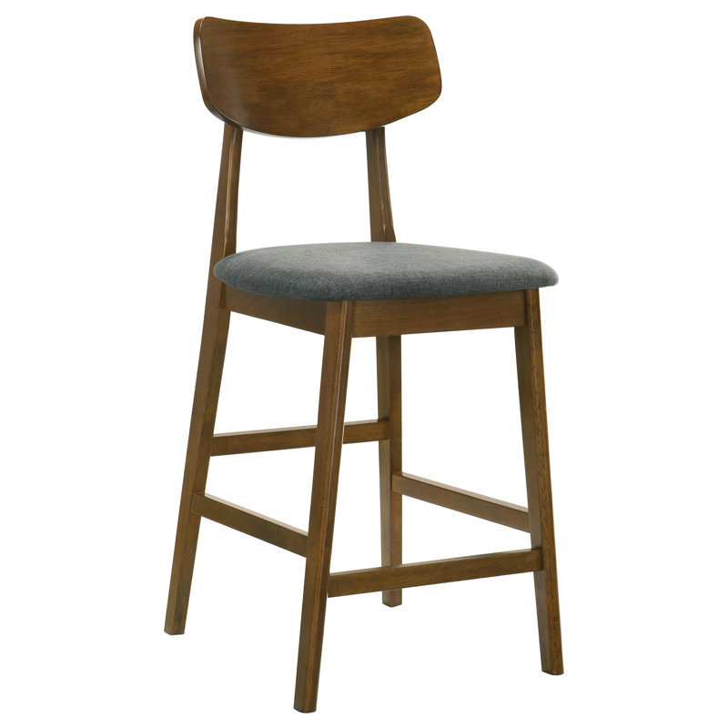Robbie Walnut and Gray Mid Century Modern 5-Piece Counter Height Dining Set