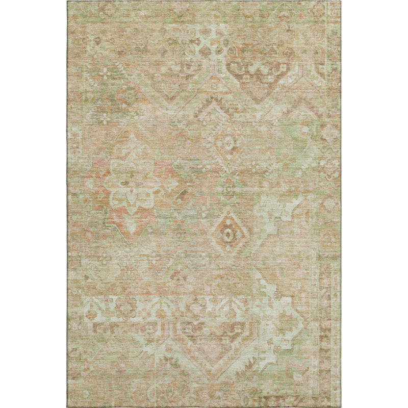 Premium Machine Washable Varasteh AMF1664 Global Rug, Rectangle 10' x 14'