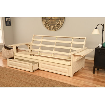 Johnte Full-size Futon Frame Includes Storage Drawers, Mattress Not Included by Winston Porter
