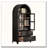 71″ Tall Arched Kitchen Pantry Cabinet with Glass Doors and Drawers-163208240