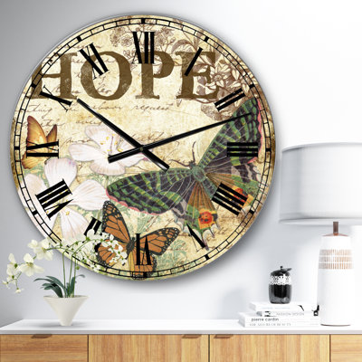 Horloge murale Inspirational Butterflies Hope
