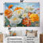 Ensemble de décorations murales jaune discret - fleurs-107737071-107737073