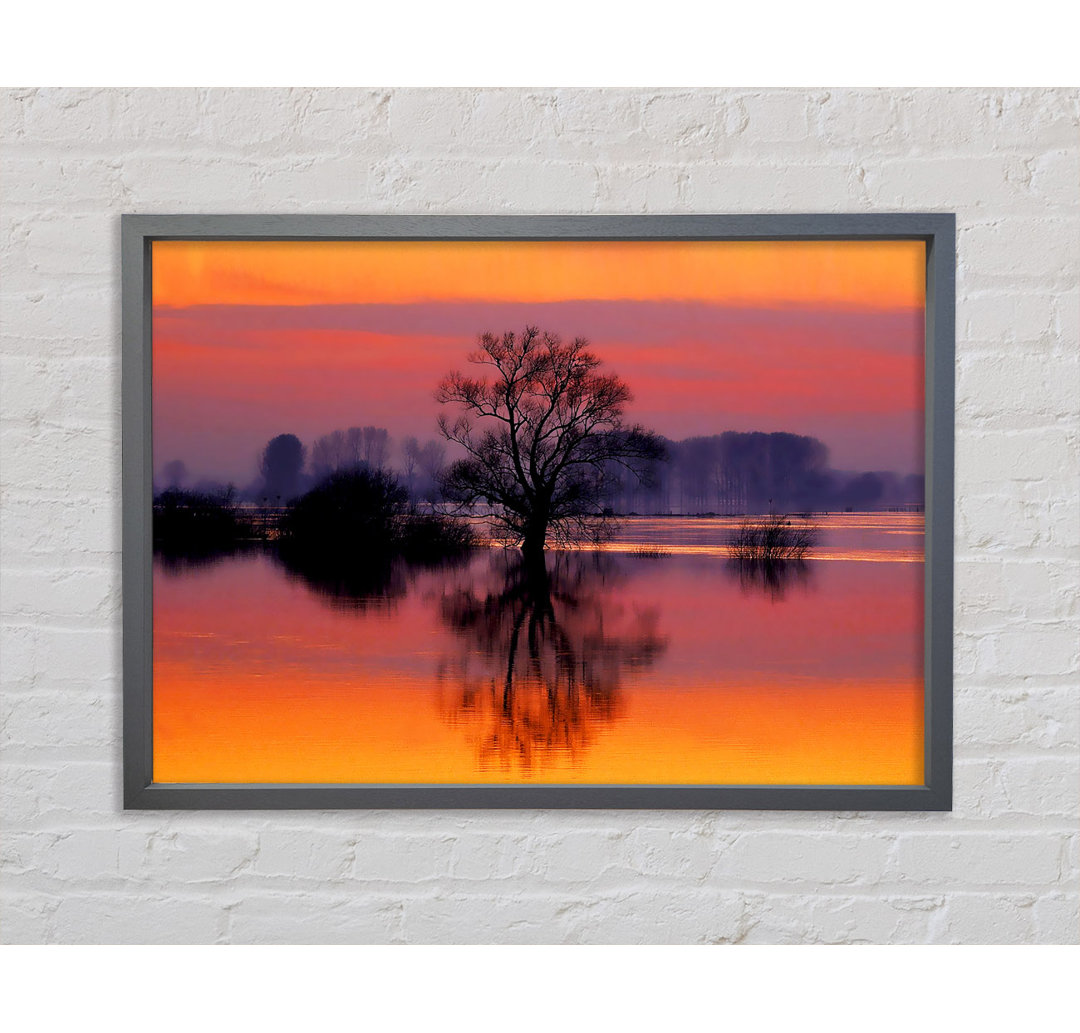 Orange Morning Reflections - Einzelner Bilderrahmen Kunstdrucke auf Leinwand