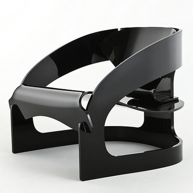 Joe Colombo Outdoor Lounge Chair, Black