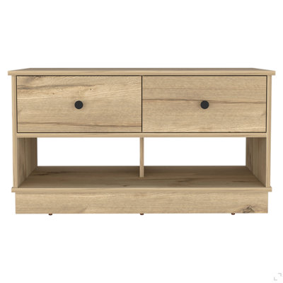 Rectangle 2-Shelf 2-Drawer Storage Bench