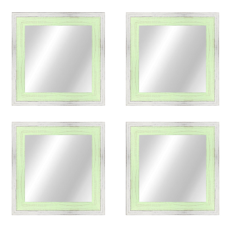 Bois naturel, 20,5 po x 20,5 po, Blanc / menthe