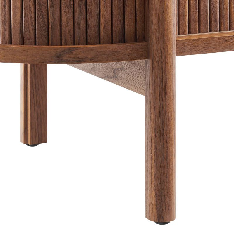 Cadence 63" Walnut Curved Mid-Century Modern Sideboard