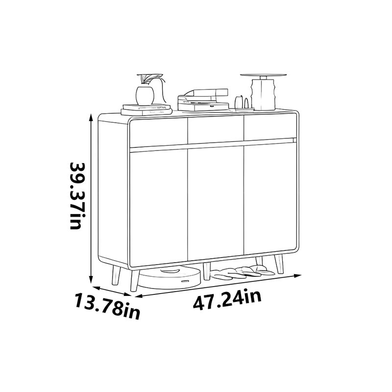 Schirado 24 Pair Shoe Storage Cabinet, 39.37" H x 47.24" W x 13.78" D