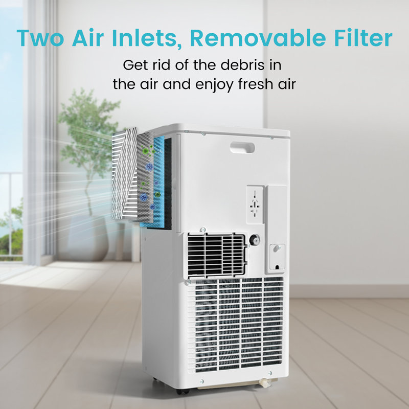 R.W.FLAME 10000 BTU 3-IN-1 Portable Air Conditioner with Dehumidifier & Fan, Remote Control, 24H Timer