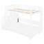 Lit blanc avec incorporation de bureau lisse et relevage hydraulique