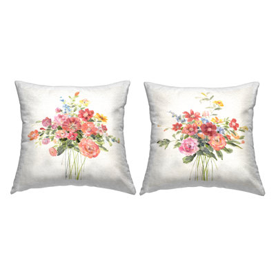 Floral Outdoor Throw Pillow