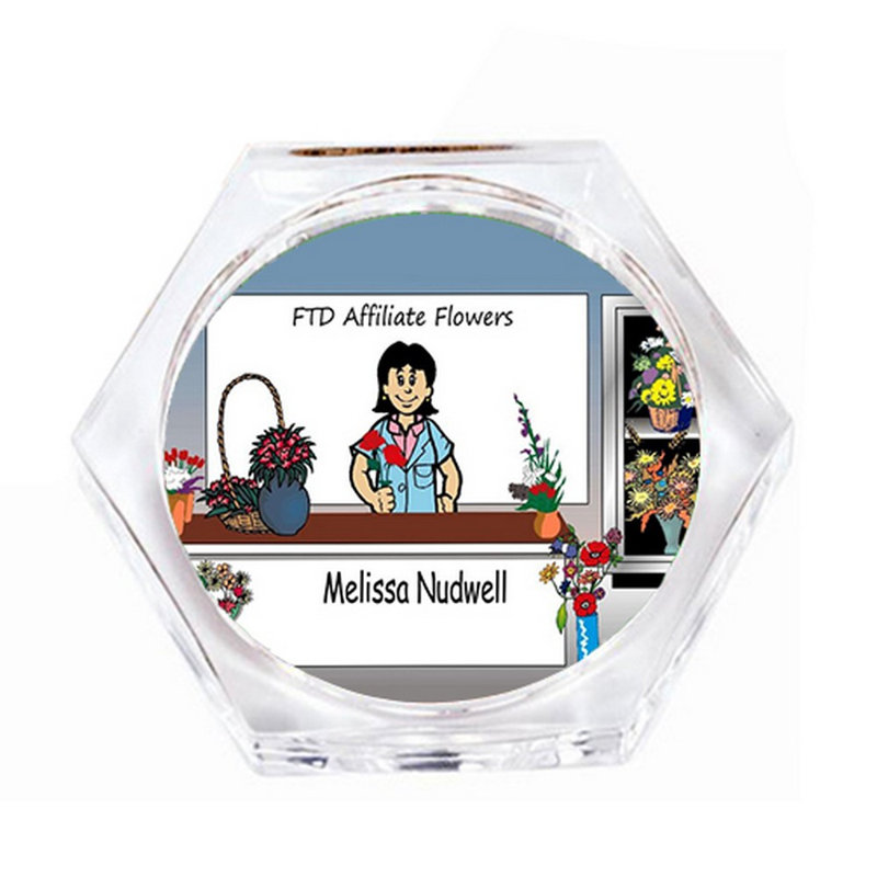Fleuriste personnalisé - ensemble de cadeaux pour sous-verre féminin (4 sous-verres), Oui