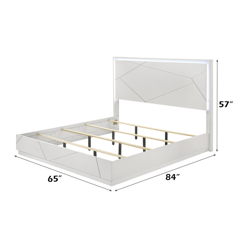 Esther White & Silver High Glossbed W/LED