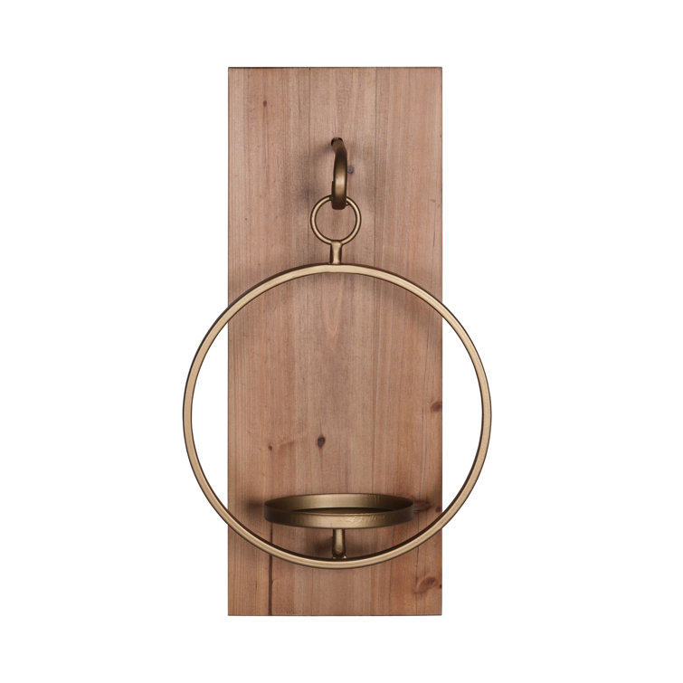 Zisha 15'' H Wood Wall Wall Sconce