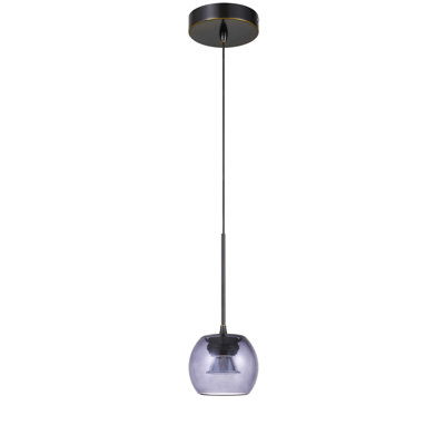 Suspension DEL Ithaca 8 W 3000 K à intensité variable, en verre fumé, 700 lumens, IRC 90