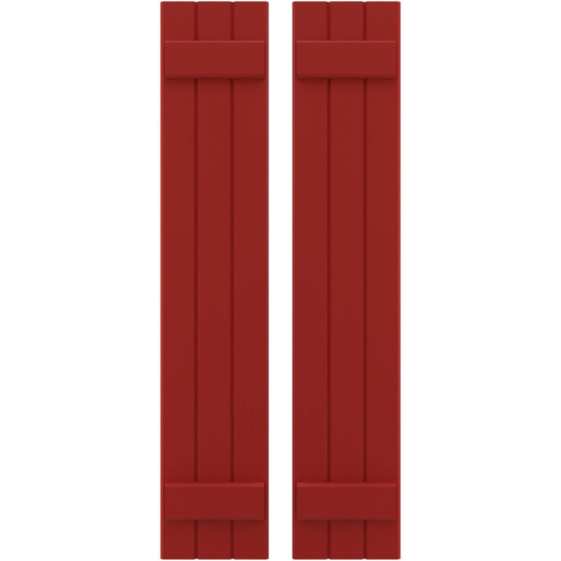 Volets de planche-n-lattes (par paire) Americraft (2 lattes), Rouge feu, 10 1/2", 61"