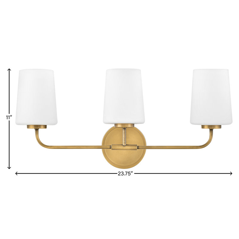 Heritage Brass 3-Light Etched Opal Dimmable Vanity Light