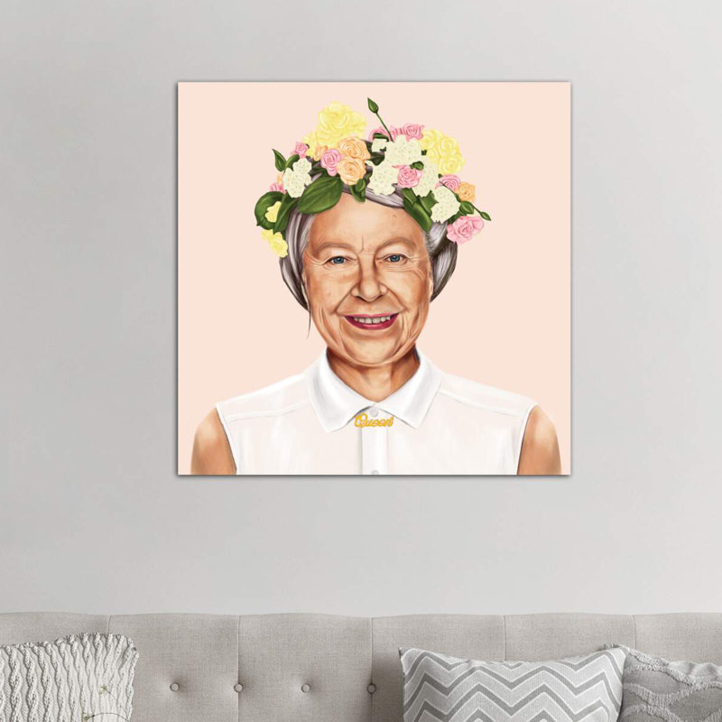 « reine elizabeth » par amit shimoni-impression, H 26 po x l 26 po x P 1,5 po, Toile tendue