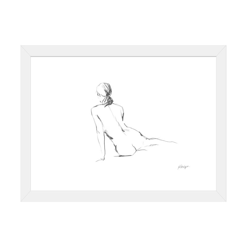 «Silhouette Contour I» par Ethan Harper - reproduction de photo encadrée sur toile, H 24 po x l 32 po x P 1 po, Blanc