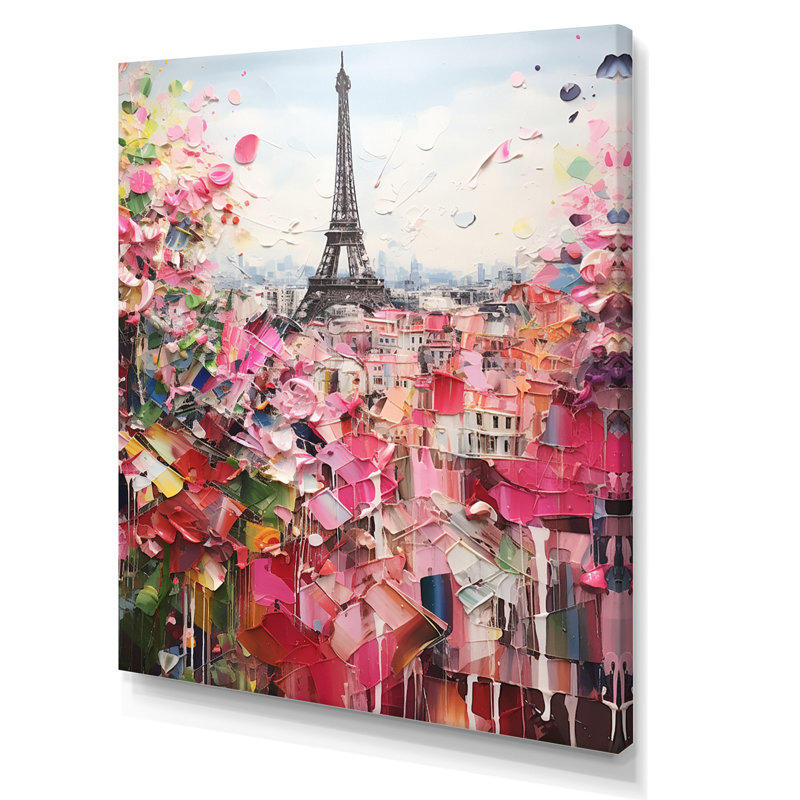 Paris In Bloom, collage rétro sur toile, H 20 po x l 12 po x P 1 po, Toile tendue