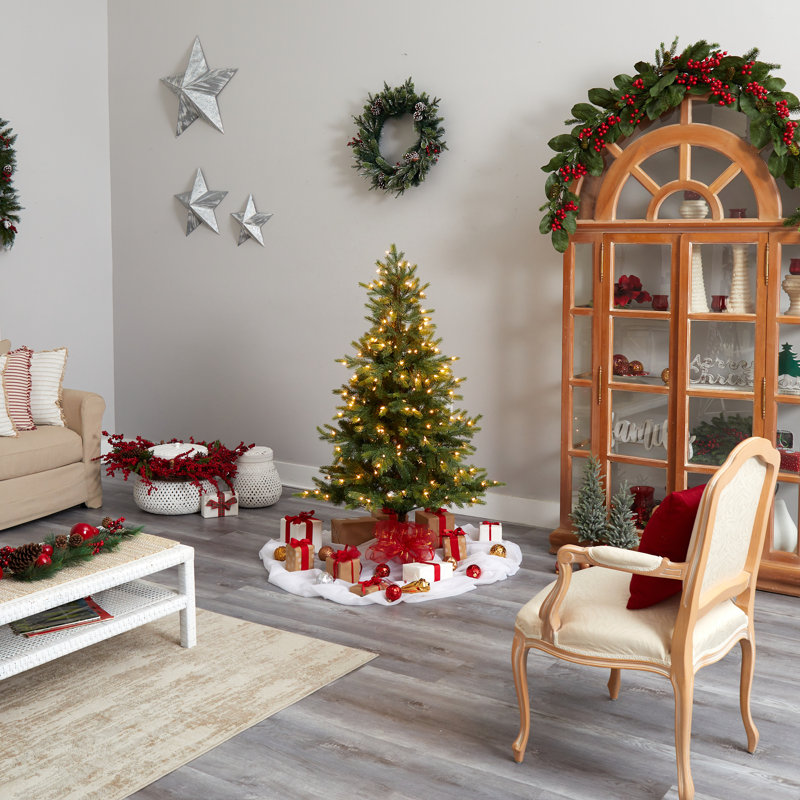 Lighted Artificial Spruce Christmas Tree, 5' H