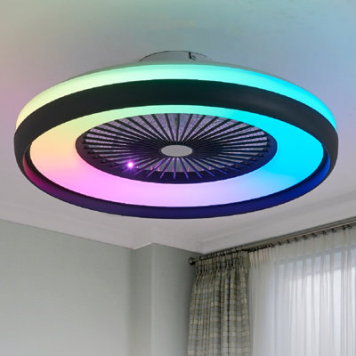 Makaiyla Smart RGB Ceiling Fan Light, 16 Million Colors, Remote/APP Control for Bedroom